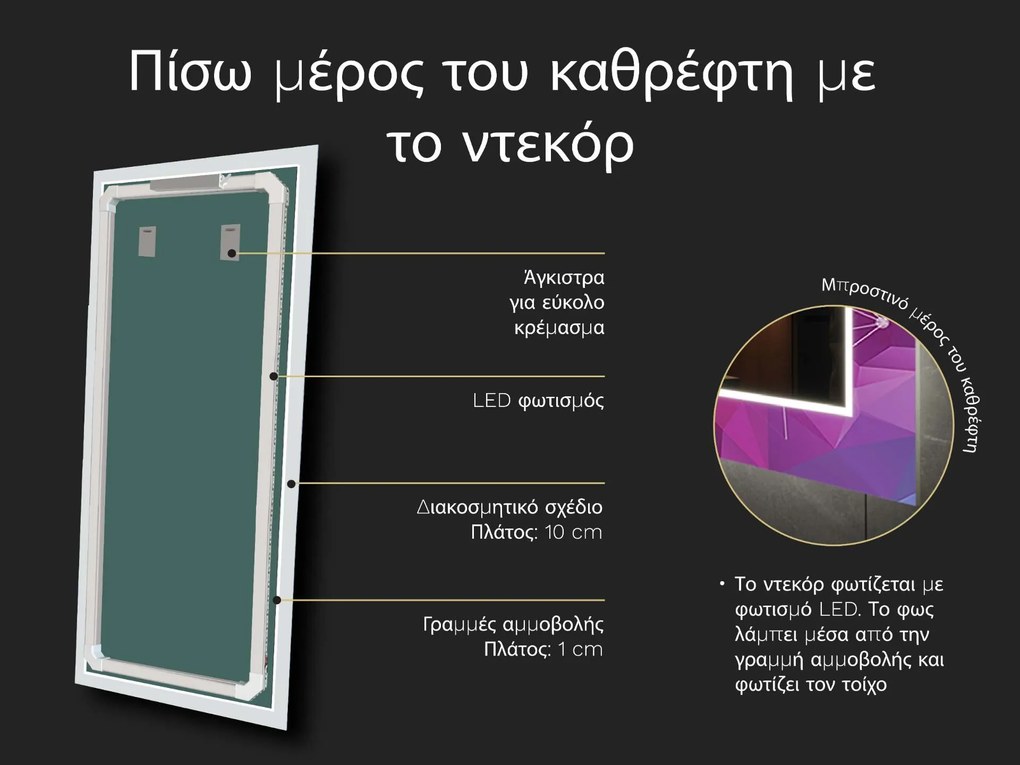 Καθρέφτης LED με διακόσμηση D10