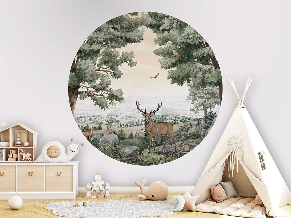 Forest Vista Ταπετσαρια Τοιχου Πρασινο Στρογγυλη 80cm