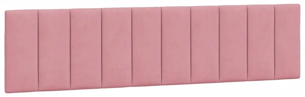 vidaXL Κρεβάτι με Στρώμα Hanko Ροζ 200x200 εκ. Βελούδινο