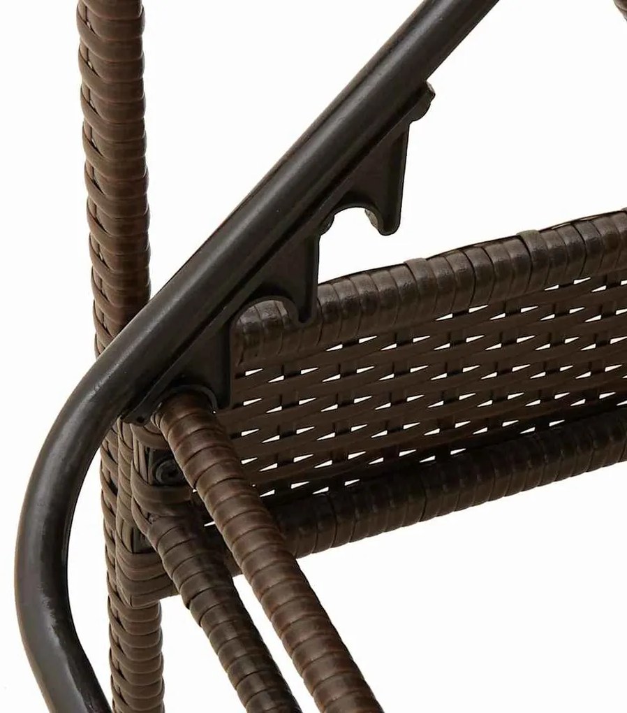 vidaXL Ξαπλώστρα με Μαξιλάρι Καφέ 63x200x81 εκ. από Συνθετικό Ρατάν (μόνο για τις ΗΠΑ)