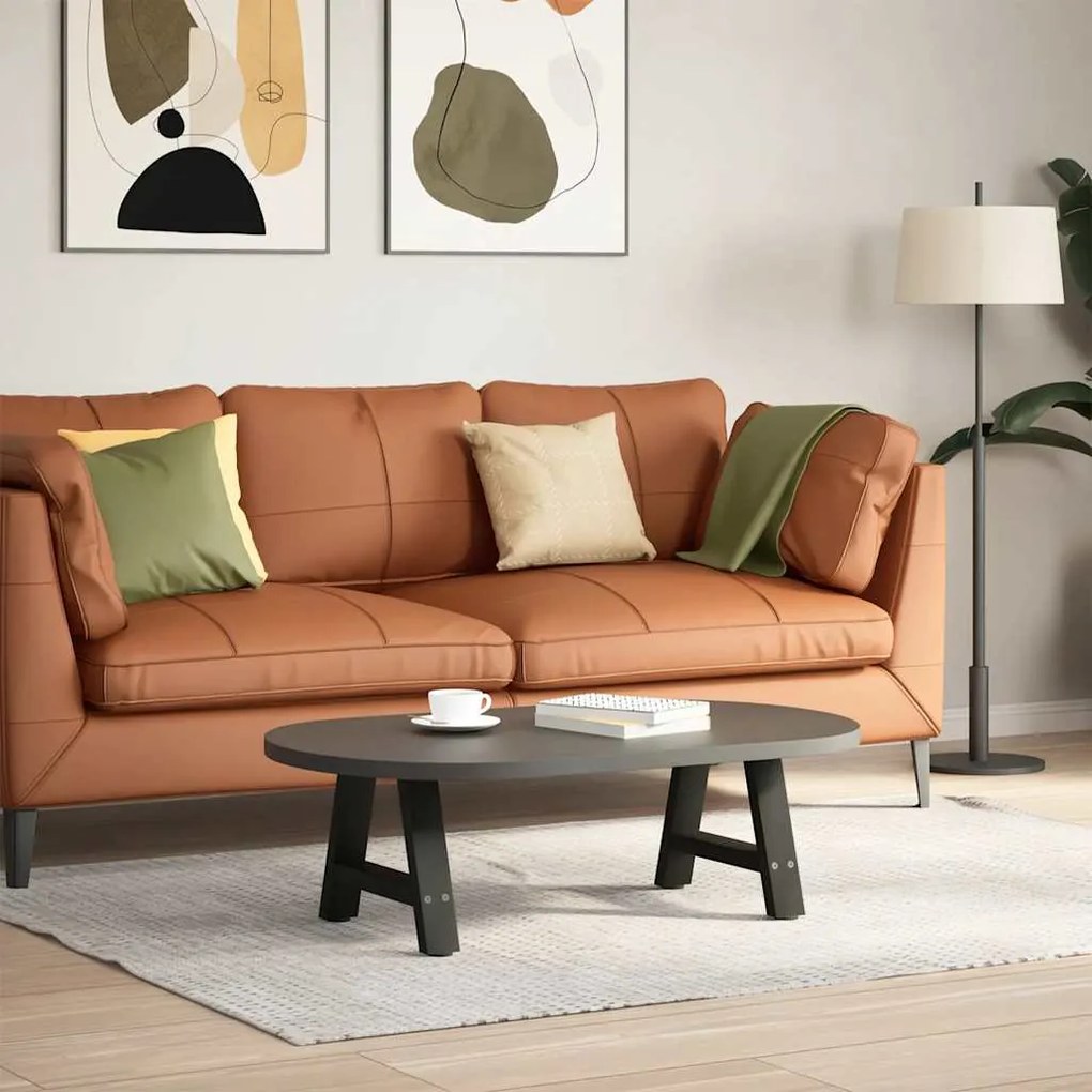 vidaXL Πόδια Τραπεζιού Σαλονιού Σχήματος Α 2 τεμ. Μαύρο 50x(30-31) εκ. Ατσάλι