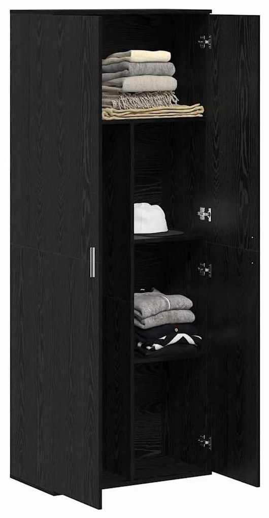 vidaXL Highboard Μαύρη Οξυά 70 x 33.5 x 180 εκ. Επεξεργασμένο ξύλο