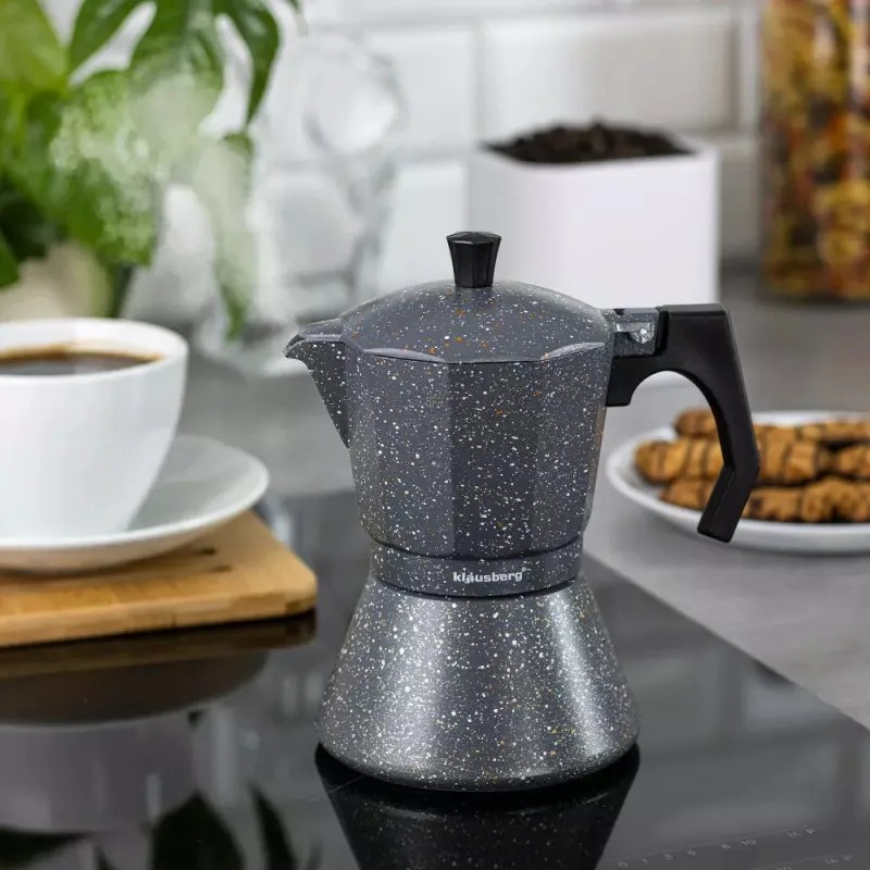 Προϊόν χωρίς συσκευασία: Καφετιέρα Espresso Xειρός Klausberg KB 7298, 12 φλιτζανιών, 600 ml, Επαγωγή, Γκρι