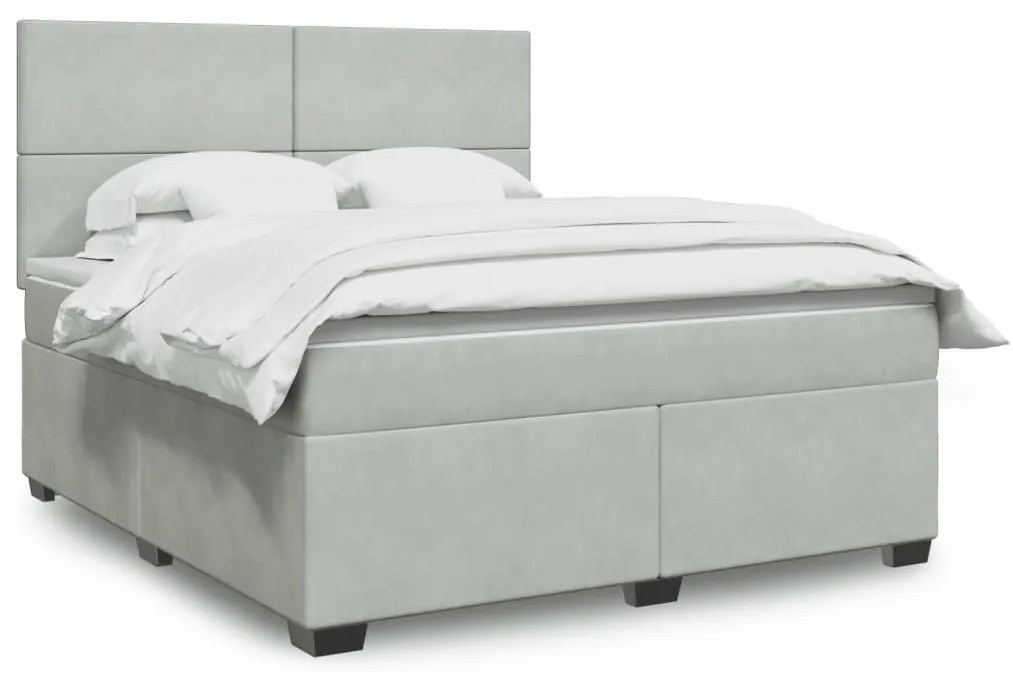 ΚΡΕΒΑΤΙ BOXSPRING ΜΕ ΣΤΡΩΜΑ ΑΝΟΙΧΤΟ ΓΚΡΙ 180X200 ΕΚ. ΒΕΛΟΥΔΙΝΟ 3290972