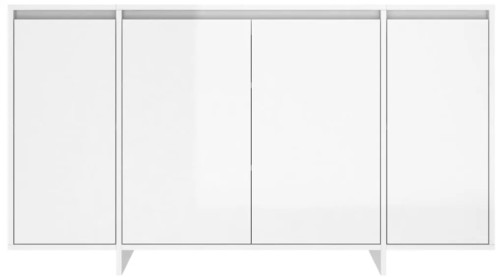 vidaXL Ραφιέρα Γυαλιστερή Λευκή 135x41x75 εκ. από Επεξεργ. Ξύλο