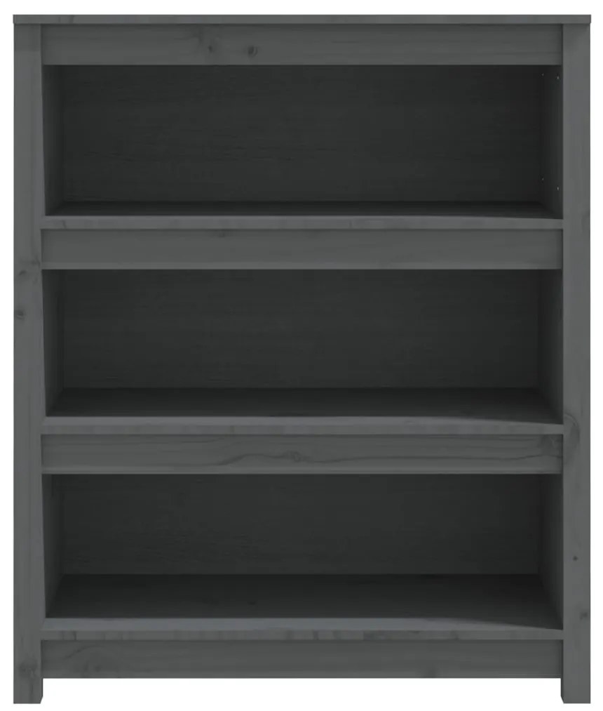 vidaXL Βιβλιοθήκη Γκρι 80x35x97 εκ. από Μασίφ Ξύλο Πεύκου