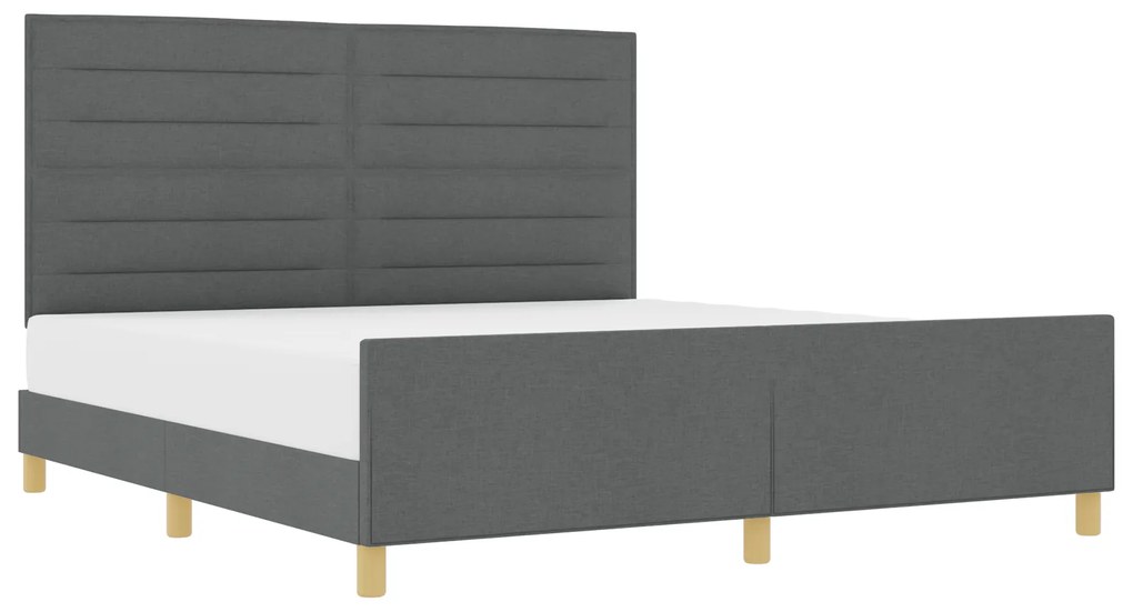vidaXL Κρεβάτι Σκελετός Σκούρο Γκρι 180x200 εκ. Υφάσματος