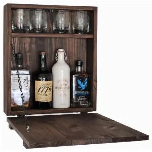 Mini Bar JESSICA Καρυδί Ξύλο 42x15x46cm - 14870214 - 14870214