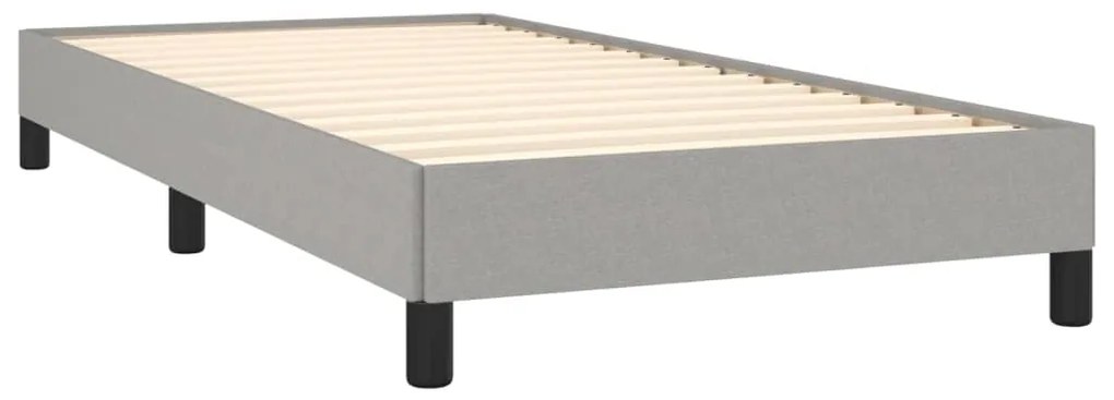 Κρεβάτι Boxspring με Στρώμα Ανοιχτό Γκρι 90x200 εκ. Υφασμάτινο - Γκρι