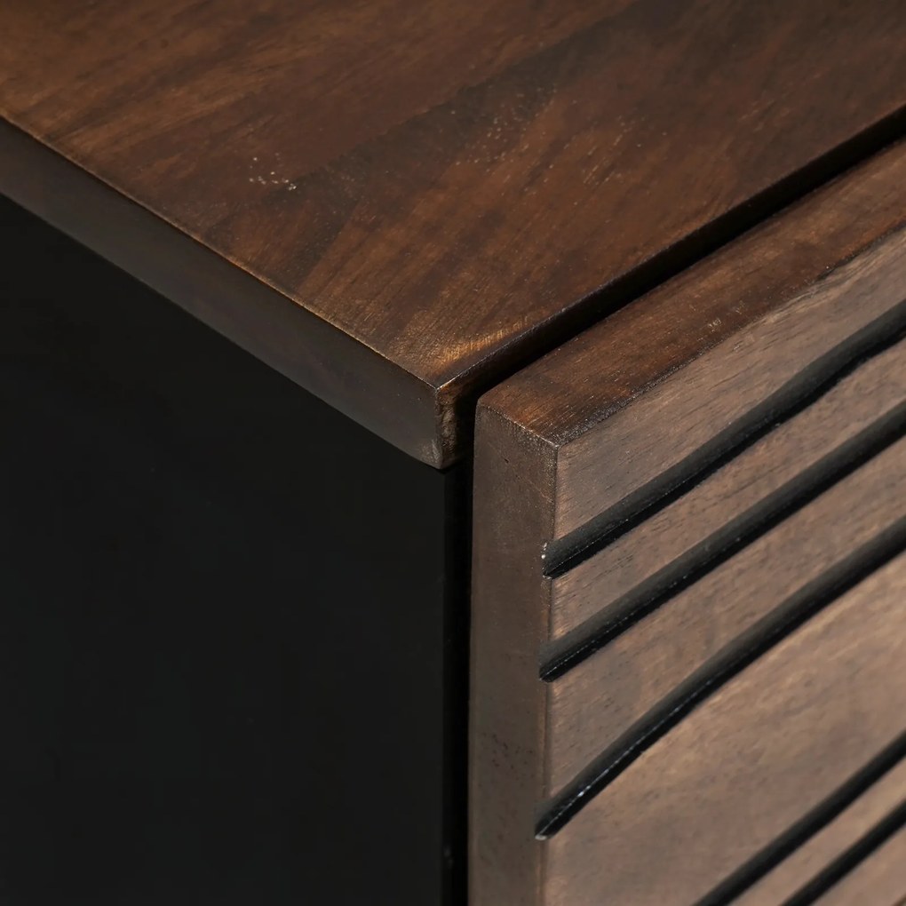 vidaXL Κομοδίνο - 50x33x60 εκ., φτιαγμένο από μασίφ μάνγκο και μηχανική ξυλεία.