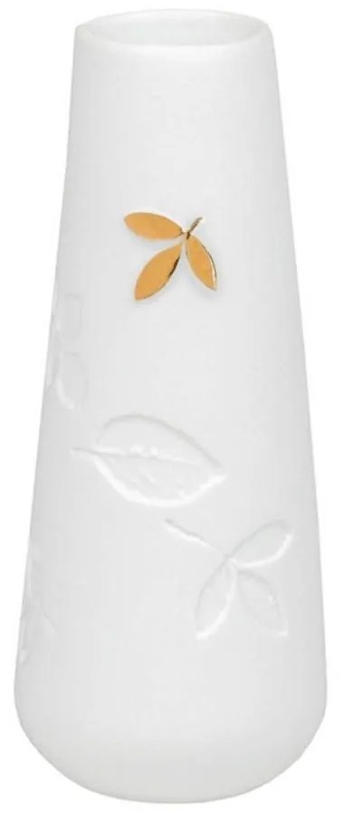 Βάζο Πορσελάνινο Gold Leaf Small RD0016480 3,5x 9cm White-Gold Raeder Porcelain
