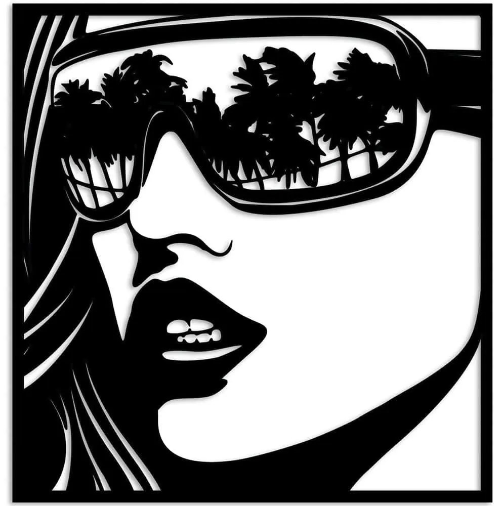 Διακοσμητικό Τοίχου Miami Beach 891TNL3712 50x49cm Black Wallity Μέταλλο