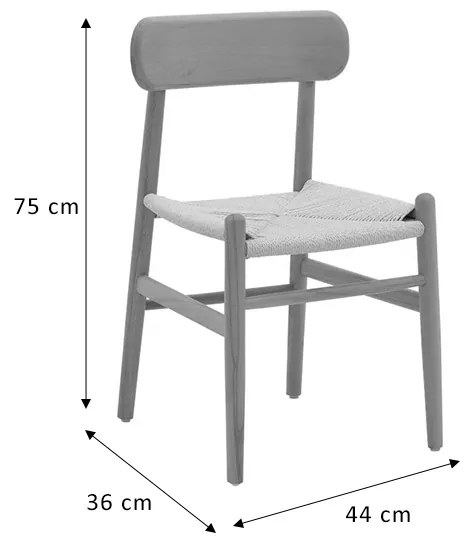 Καρέκλα Thomas pakoworld ξύλο οξιάς φυσικό-έδρα φυσικό σχοινί 44x36x79εκ