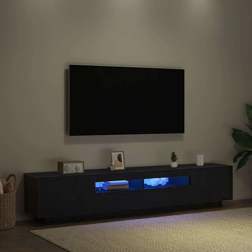 vidaXL Ντουλάπι TV 2 pcs Μαύρο 200 x 35 x 40 εκ. Επεξεργασμένο ξύλο