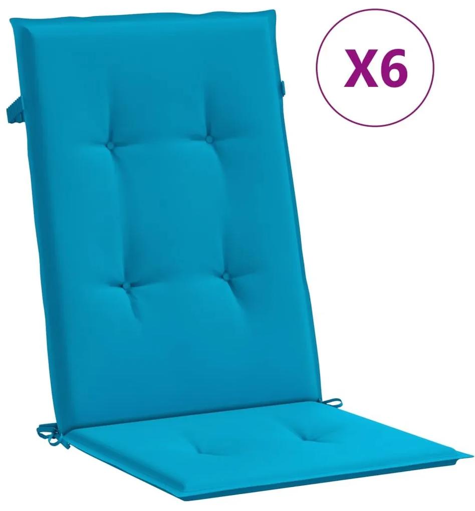 Μαξιλάρια Καρέκλας Κήπου με Πλάτη 6 τεμ. Μπλε 120x50x3 εκ. - Μπλε
