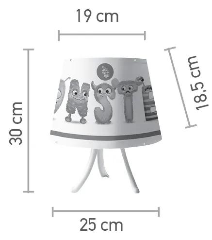 Επιτραπέζιο φωτιστικό από λευκό μέταλλο και καπέλο D:30cm (3025)