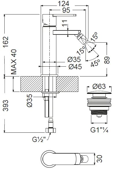 Μπαταρία νιπτήρος-μπιντέ Armando Vicario Glam