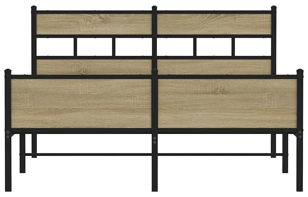 vidaXL Σκελετός Κρεβ. Χωρίς Στρώμα Sonoma Δρυς 160x200 εκ. Μεταλλικό