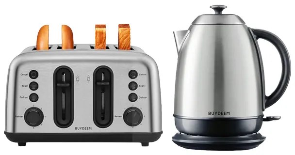 Ηλεκτρικός βραστήρας BUYDEEM K640, 2400W, 1.7 l, προστασία ξηρού βρασμού, χωρίς BPA, LED, Inox