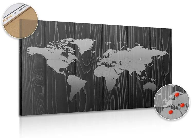 Εικόνα σε χάρτη από φελλό σε ξύλο σε μαύρο & άσπρο - 120x80  color mix