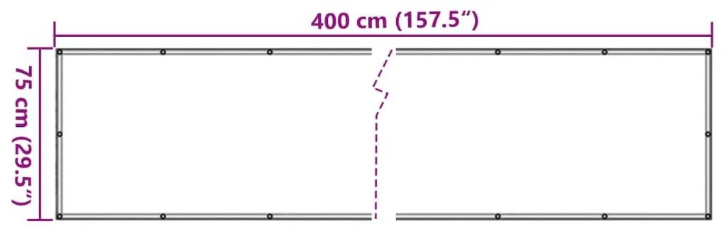 Διαχωριστικό Βεράντας Μπεζ 75 x 400 εκ. από Ύφασμα Oxford - Μπεζ