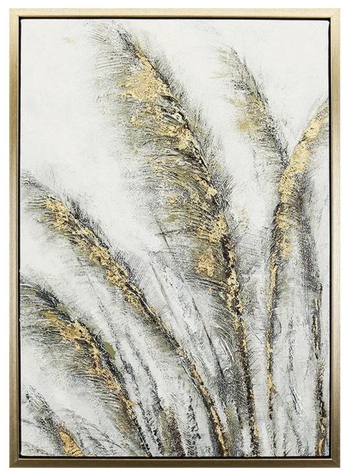 Κάδρο Σε Καμβά Στάχυα XCC05007002 50x70cm Black-Gold Oriana Ferelli Κάθετοι Καμβάς