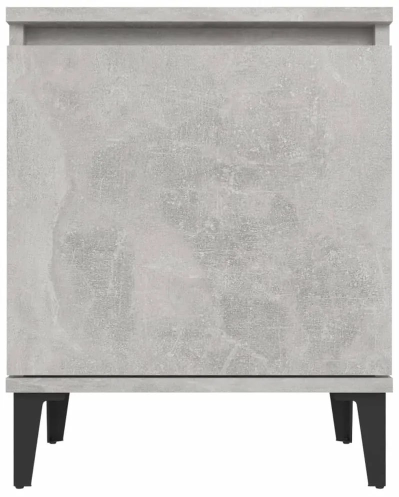 vidaXL Κομοδίνο Γκρι Σκυροδέματος 40 x 30 x 50 εκ. με Μεταλλικά Πόδια