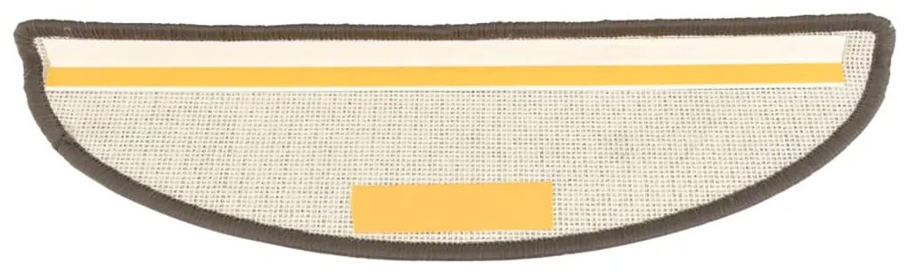 vidaXL Πατάκια Σκαλιών 15 τεμ. Γκρι Ημίστρογγυλά 56x17x3 εκ.