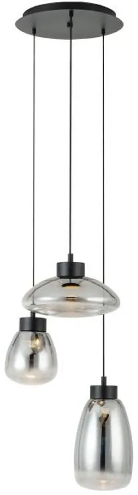 Φωτιστικό Οροφής 39784 Sarnarra Led/3 Black-Clear Eglo Metal, Glass