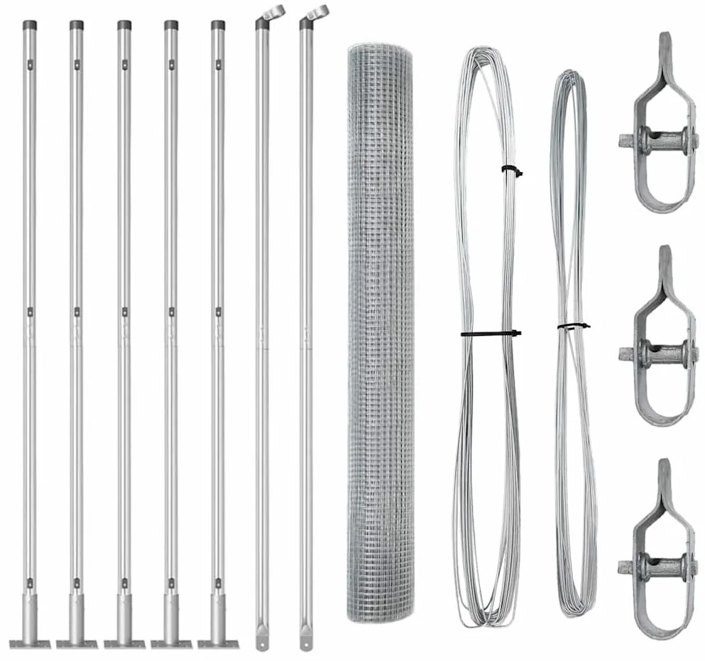 vidaXL Στύλος Περιφράξεων Ασημί 10 x 1 μ (25 x 25 mm πλέγμα) Ατσάλι