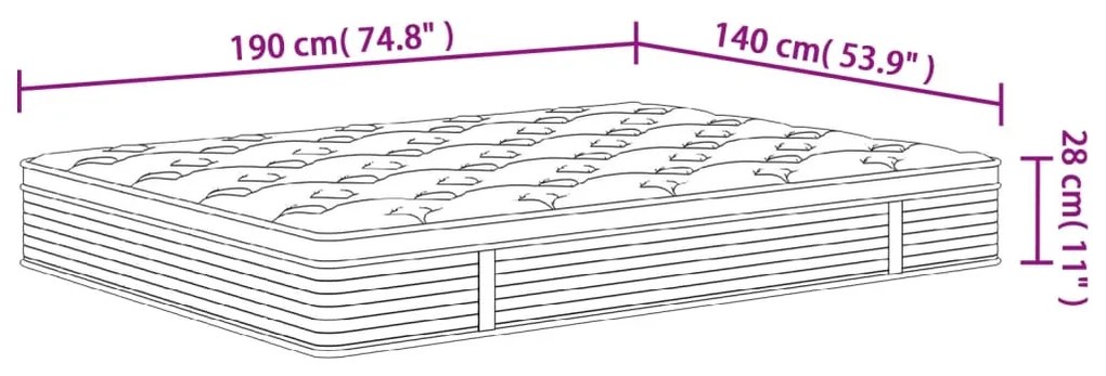 ΣΤΡΩΜΑ ΜΕ POCKET SPRINGS ΜΕΣΑΙΑ PLUS ΣΚΛΗΡΟΤΗΤΑ 140X190 ΕΚ. 372865