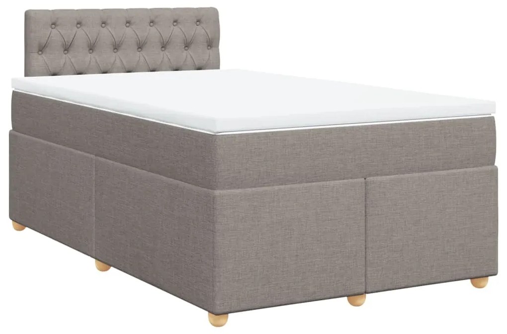 vidaXL Κρεβάτι Boxspring με Στρώμα Taupe 120x200 εκ. Υφασμάτινο