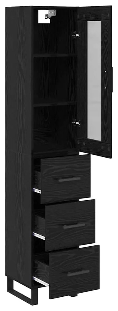 vidaXL Highboard Μαύρη Οξυά 69,5 x 34 x 180 εκ. Επεξεργασμένο ξύλο
