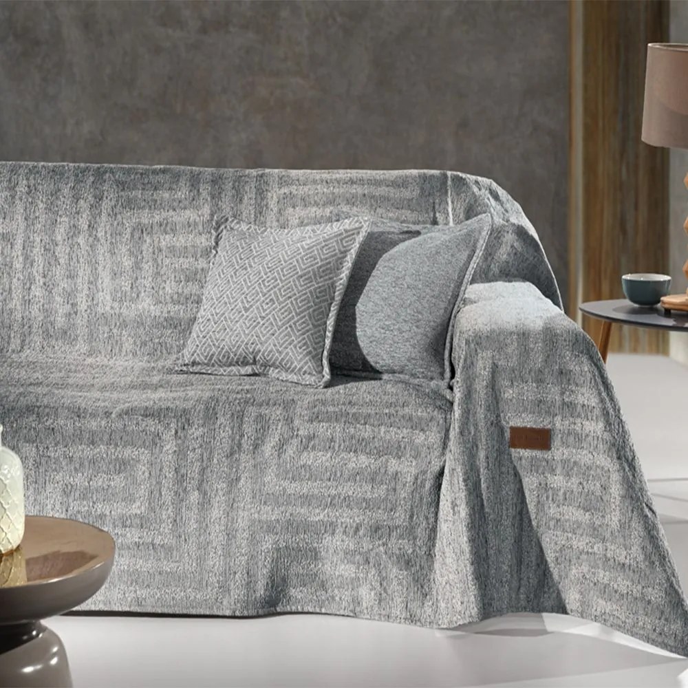 Ριχτάρι Aberon Silver Guy Laroche Πολυθρόνα 180x150cm Chenille,Βαμβάκι,Polyester