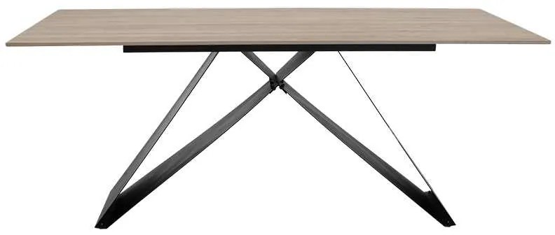 Τραπέζι Sabrina pakoworld sintered stone sonoma-μαύρο 180x90x75εκ