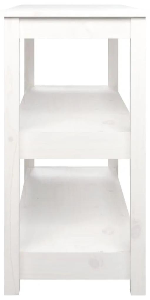 vidaXL Τραπέζι Κονσόλα Λευκό 110 x 40 x 74 εκ. από Μασίφ Ξύλο Πεύκου