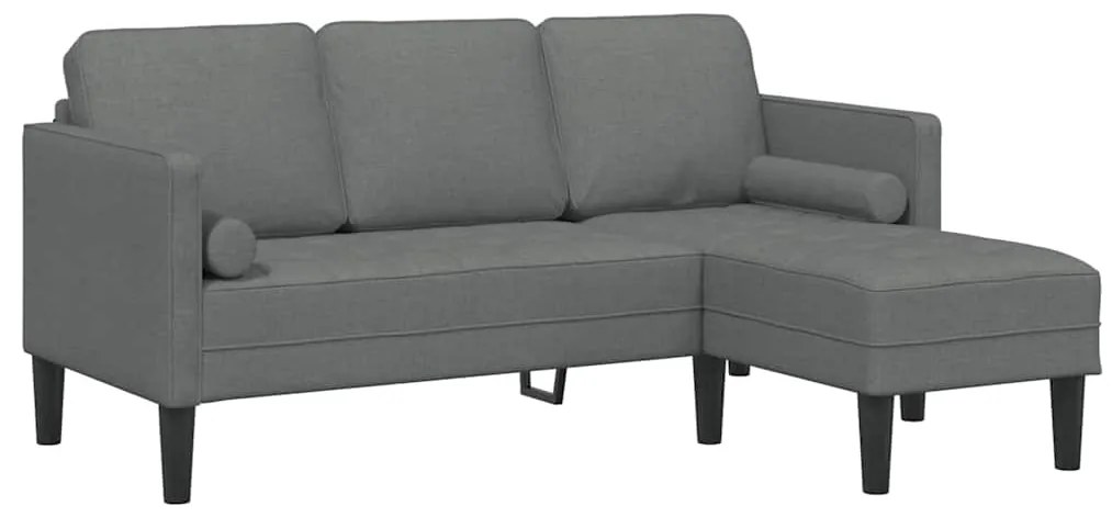 vidaXL Σετ Καναπέ Σκούρο Γκρι 173 x 131 x 67 εκ Πολυεστέρας