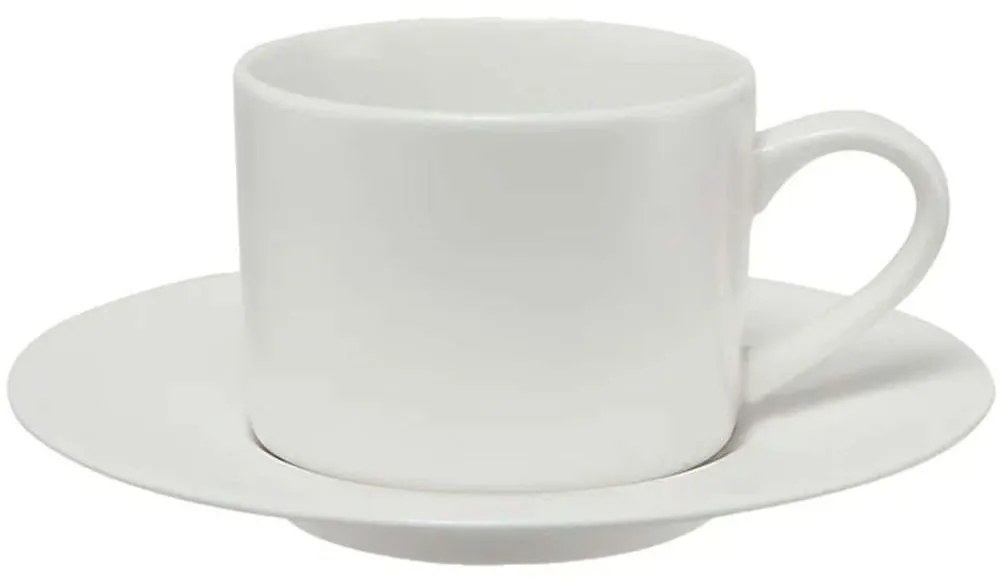 Φλυτζάνι Καφέ Με Πιατάκι Straight White Basics WBA0135 230ml White Maxwell&amp;Williams Porcelain