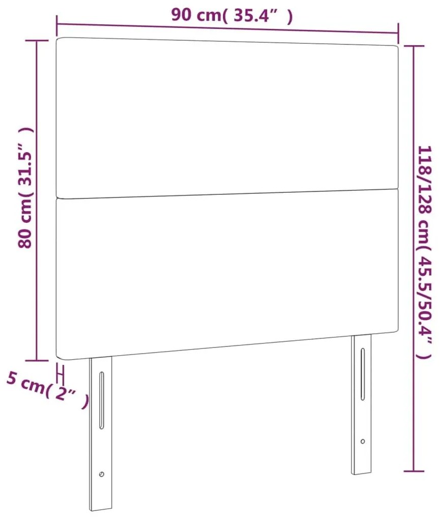 Κεφαλάρι Κρεβατιού LED Σκούρο Πράσινο 90x5x118/128εκ. Βελούδινο - Πράσινο