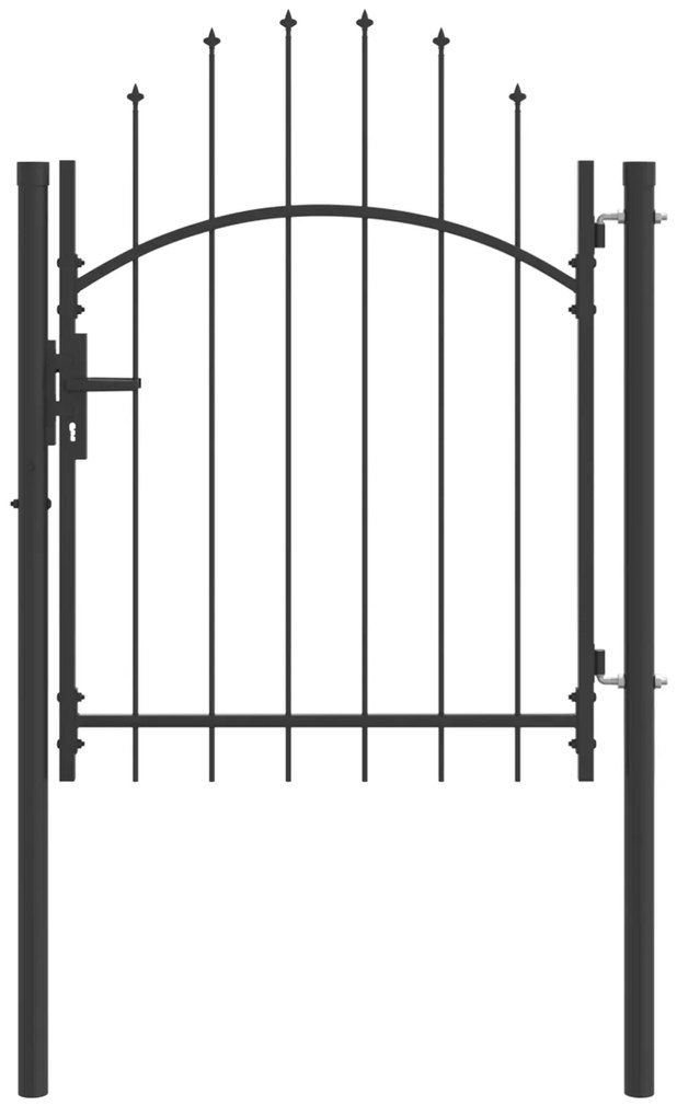 vidaXL Πύλη Κήπου με κλειδαριά Γκρι 100 x 125 cm 125 x 100 εκ Ατσάλι