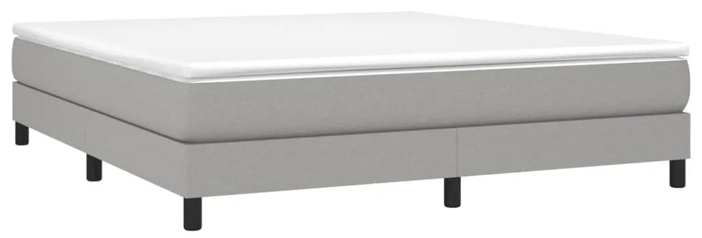 vidaXL Κρεβάτι Boxspring με Στρώμα Ανοιχτό Γκρι 180x200 εκ. Υφασμάτινο