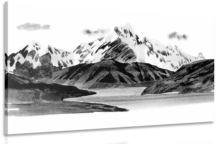 Απεικόνισε το όμορφο ορεινό τοπίο σε ασπρόμαυρο - 60x40
