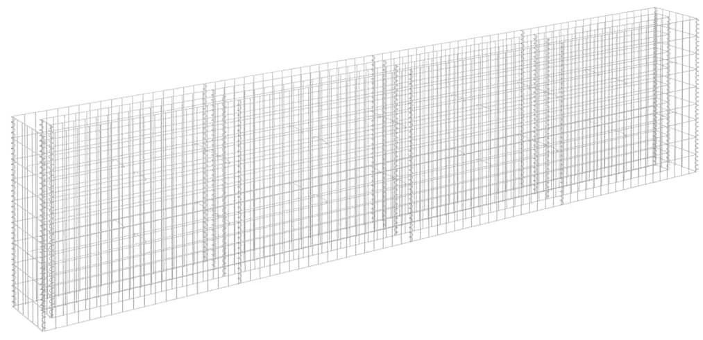 vidaXL Συρματοκιβώτιο-Γλάστρα Υπερυψωμένη 360x30x90 εκ. Γαλβ. Χάλυβας