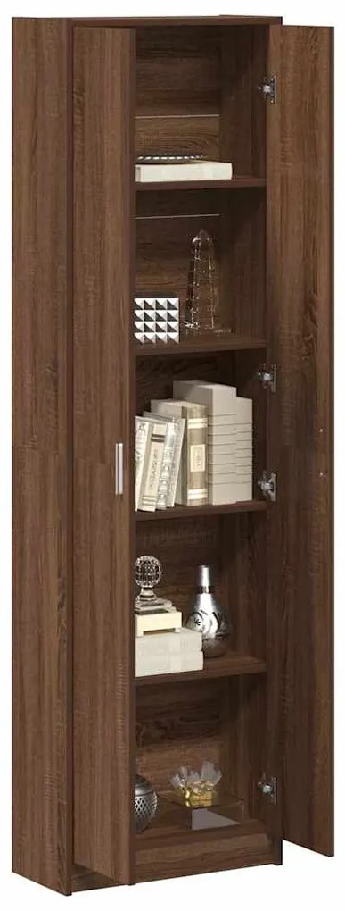vidaXL Ντουλάπι με ράφι Καφέ δρυς 55 x 25 x 189 εκ. Επεξεργασμένο ξύλο