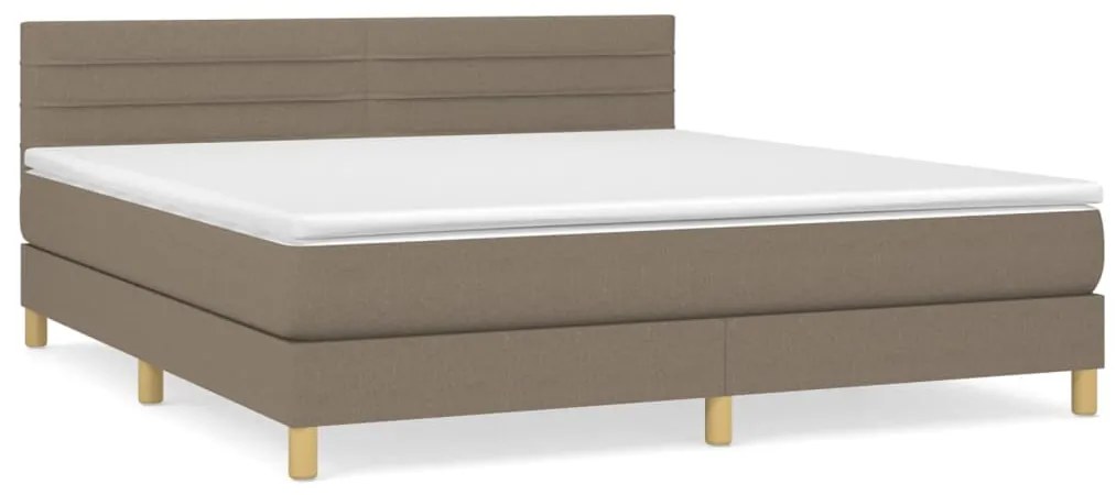 vidaXL Κρεβάτι Boxspring με Στρώμα Taupe 180x200 εκ. Υφασμάτινο