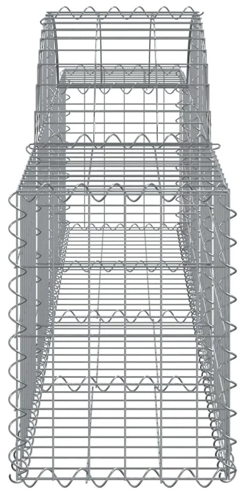 Συρματοκιβώτιο Τοξωτό 200x30x40/60εκ. από Γαλβανισμένο Σίδερο - Ασήμι