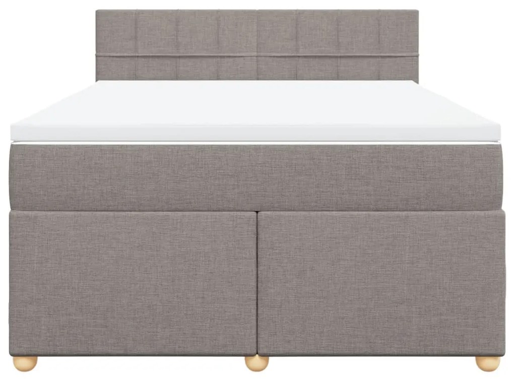 vidaXL Κρεβάτι Boxspring με Στρώμα Taupe 160x200 εκ. Υφασμάτινο