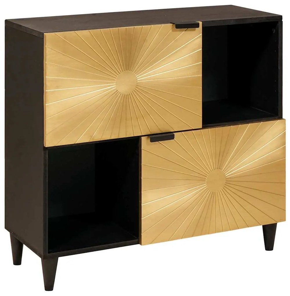 Βοηθητικό ντουλάπι με ράφι Μαύρο και Χρυσό 80 x 33,5 x 75 εκ