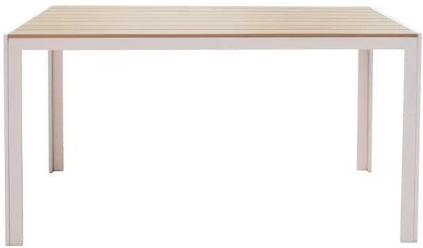 Τραπεζαρία Nares-Azelie A σετ 5τεμ λευκό αλουμίνιο και plywood σε φυσική απόχρωση 140x80x72.5εκ 140x80x72.5 εκ.