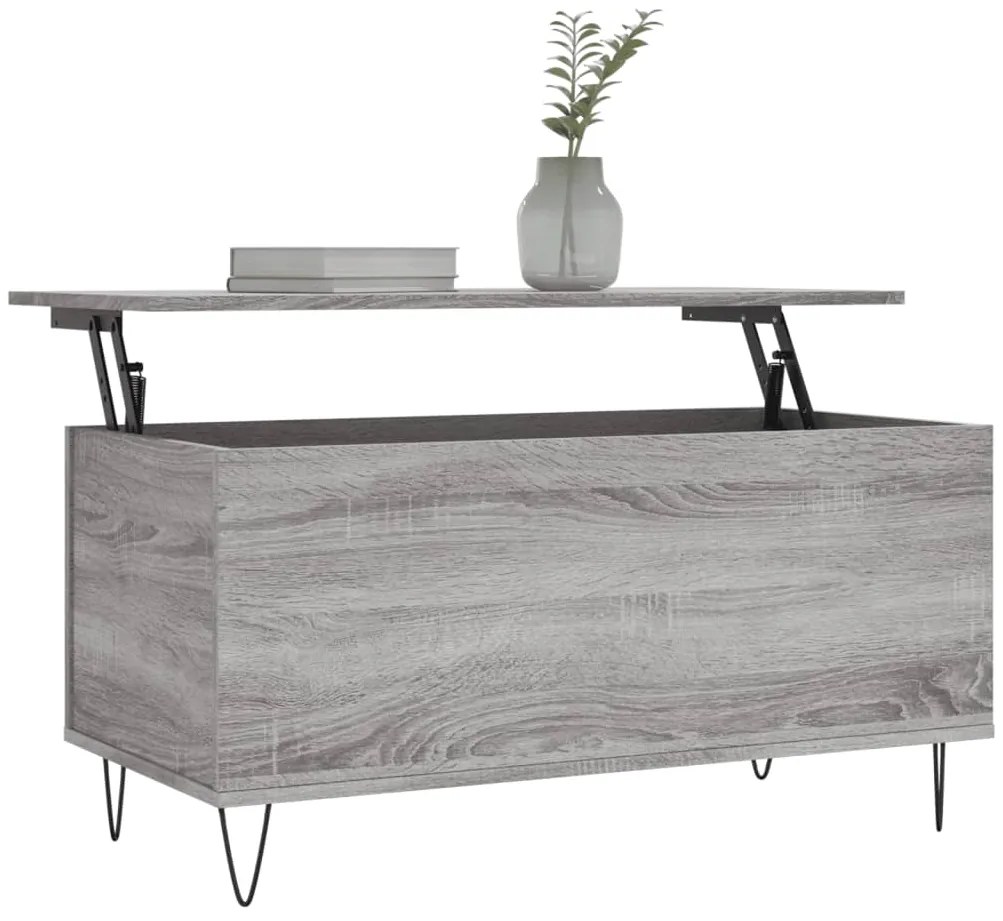vidaXL Τραπεζάκι Σαλονιού Γκρι Sonoma 90x44,5x45 εκ.Επεξεργασμένο Ξύλο